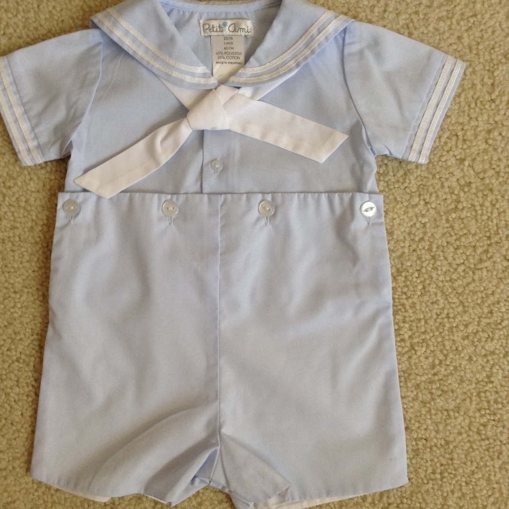 BEAUTIFUL Petit Ami sailor romper 6m